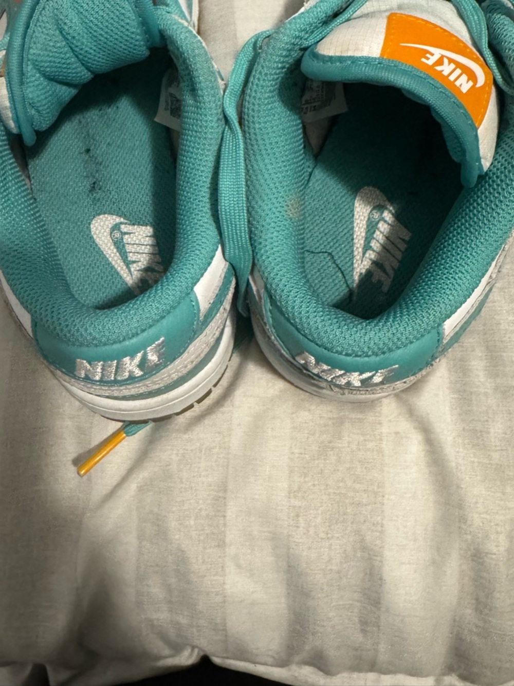 Nike Kids Teal, White and Orange Low-Top Sneakers - Picture 5 of 7
